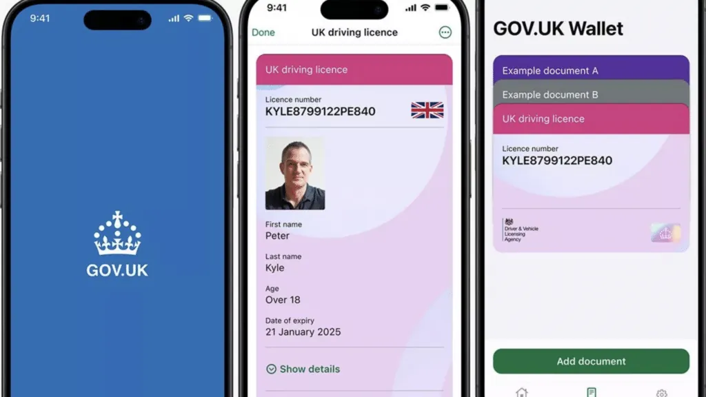 Digital identity wallet on a phone presenting a credential